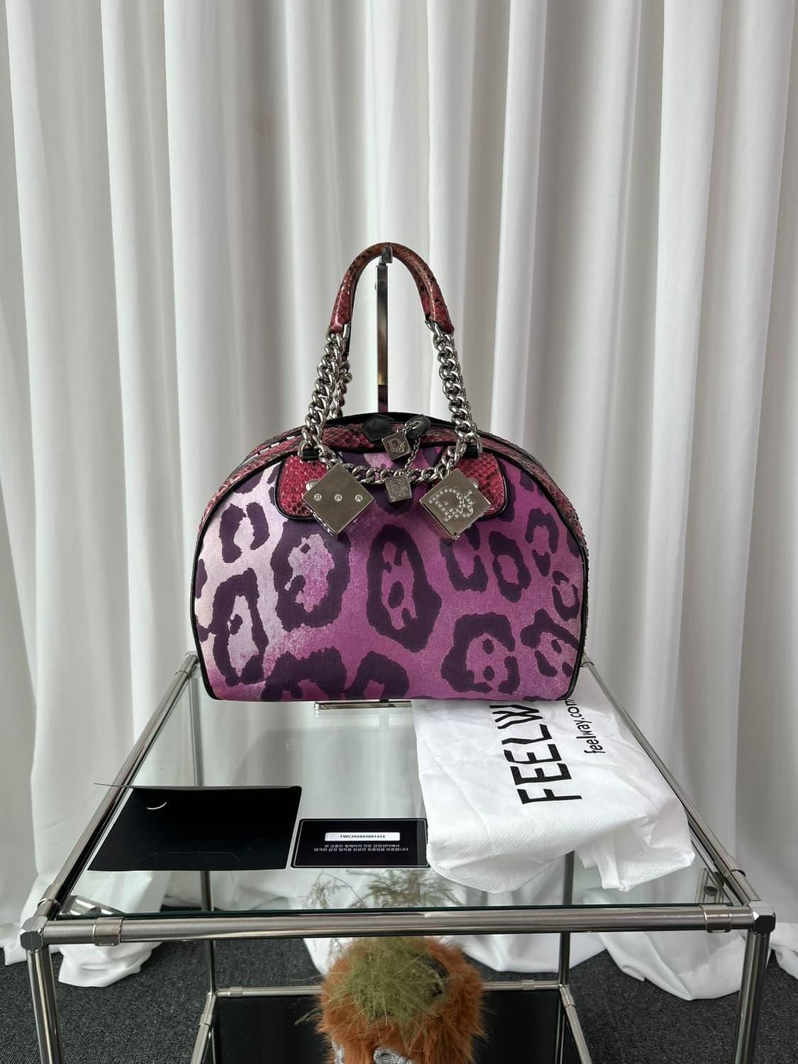 (레어) 디올 2004 파이톤 갬블러 다이스 보울러 숄버백 상품이미지3