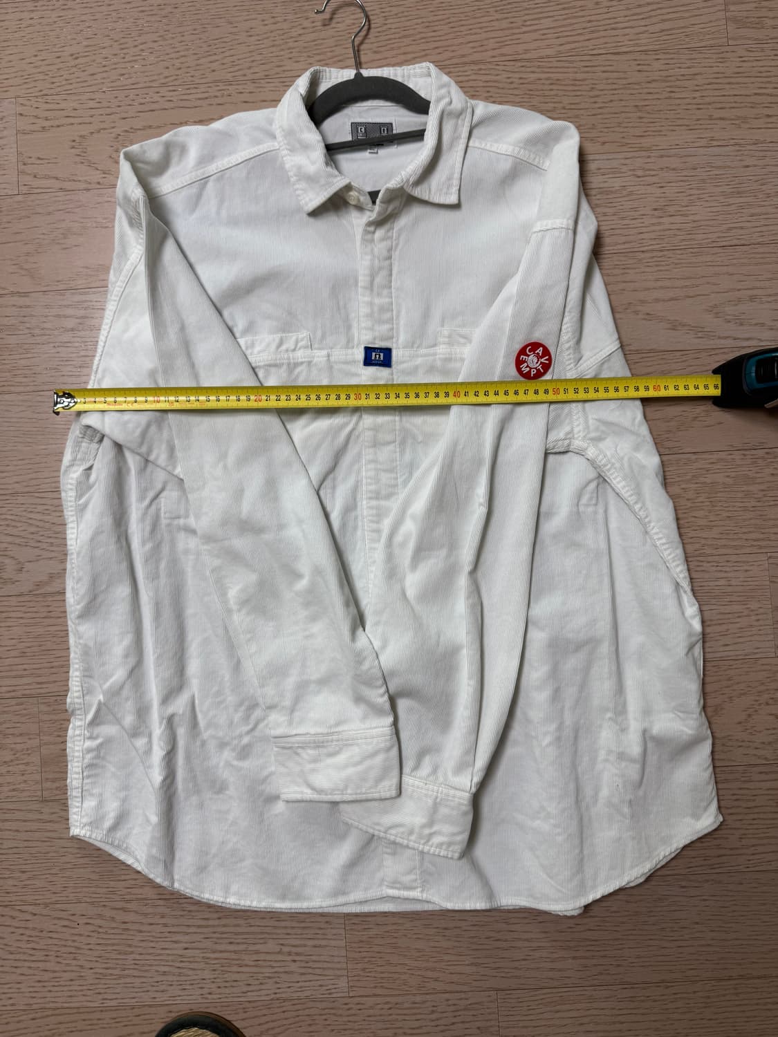 XL) 카브엠트 오버다이 코듀로이 빅 셔츠 화이트 새상품 상품이미지3