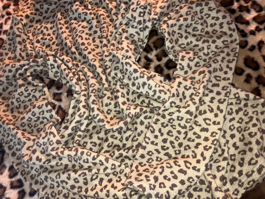 jpn 레오파드 목폴라 니트 티셔츠 상품이미지4