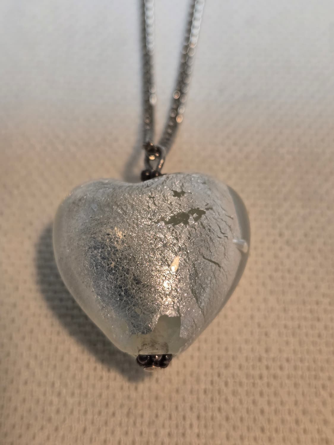 유럽 수공 실버포일 하트 글라스 빈티지목걸이  상품이미지1