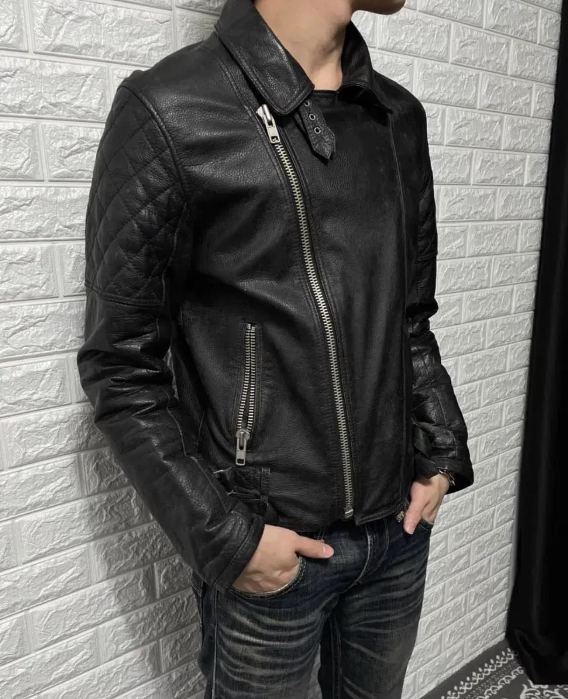 쇼트 Schott nyc 블랙 퀼팅 가죽 라이더 레더자켓 L 상품이미지1