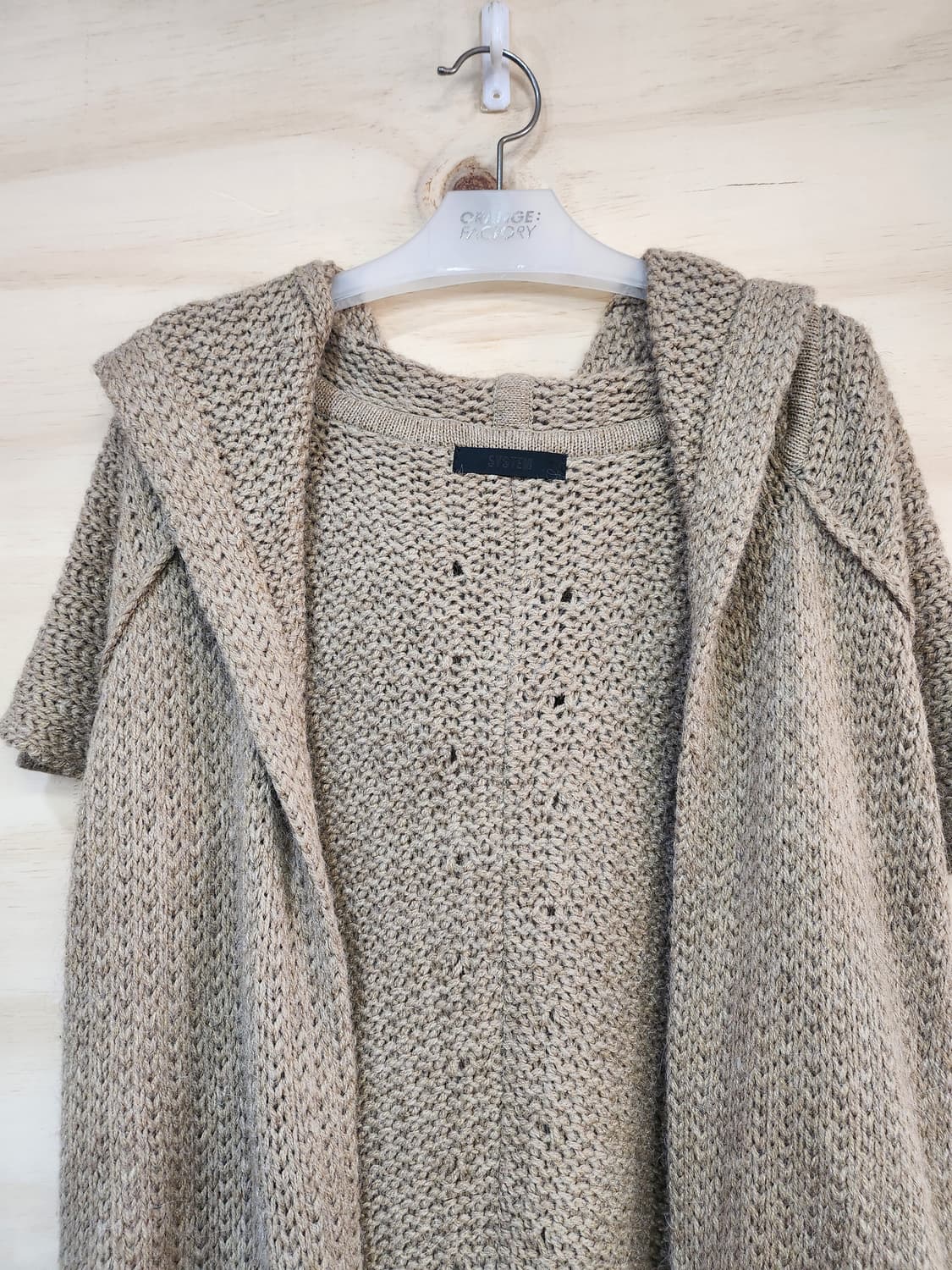 847) 한섬 시스템 후드 판쵸st 소가죽포인트 가디건 상품이미지3