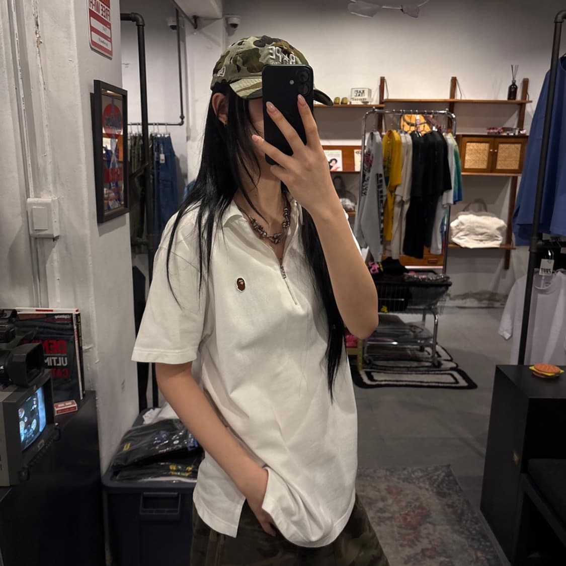 A BATHING APE Half Zip Polo Shirt 상품이미지2