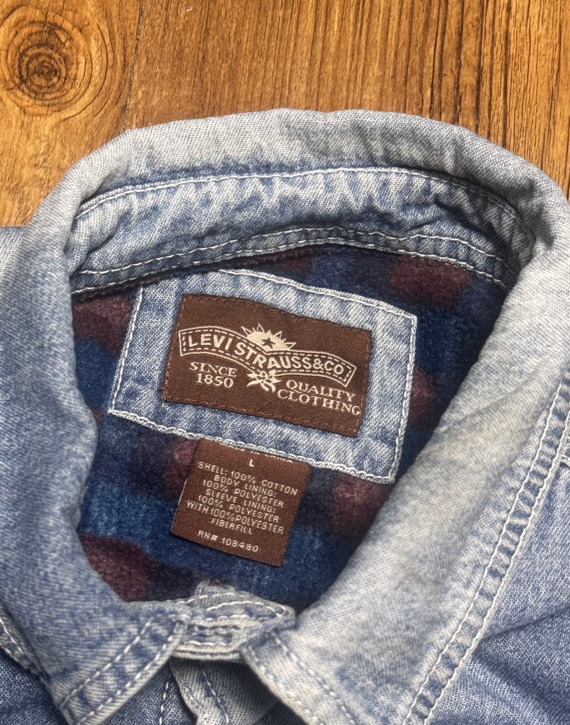 리바이스 00s 안감 플리스 데님 셔츠 자켓 상품이미지6