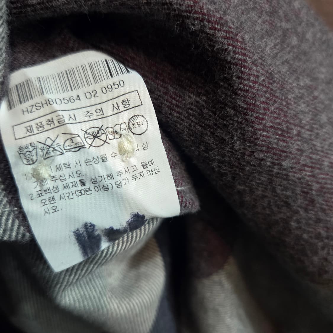 헤지스 와인 빅체크 패턴 약기모 셔츠 상품이미지9