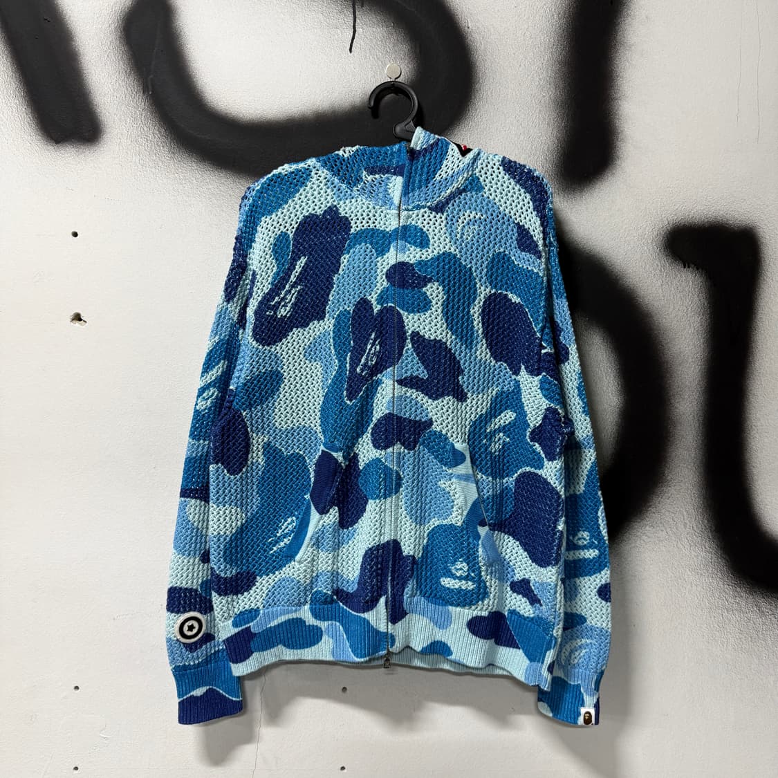 정품 베이프 ABC 청계 카모 크로셰 샤크 풀 집업 후디 상품이미지2