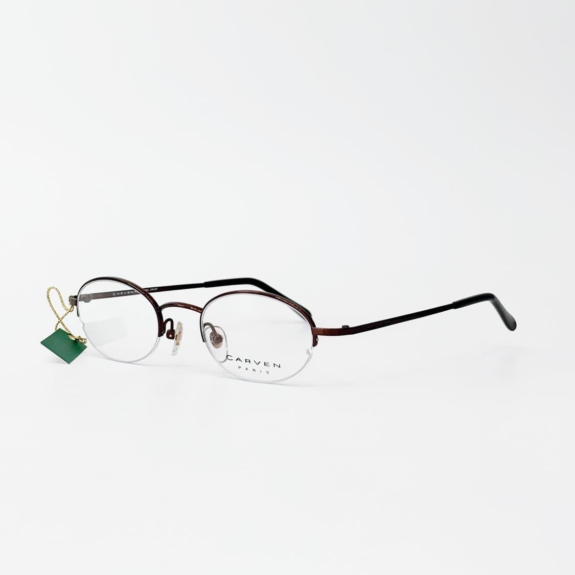 키지클럽 CARVEN 브라운 반무테 데드스탁 빈티지안경 상품이미지2