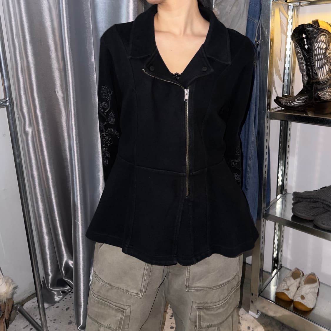 00s 빈티지 할리 데이비슨 로즈 지퍼 자켓 상품이미지2