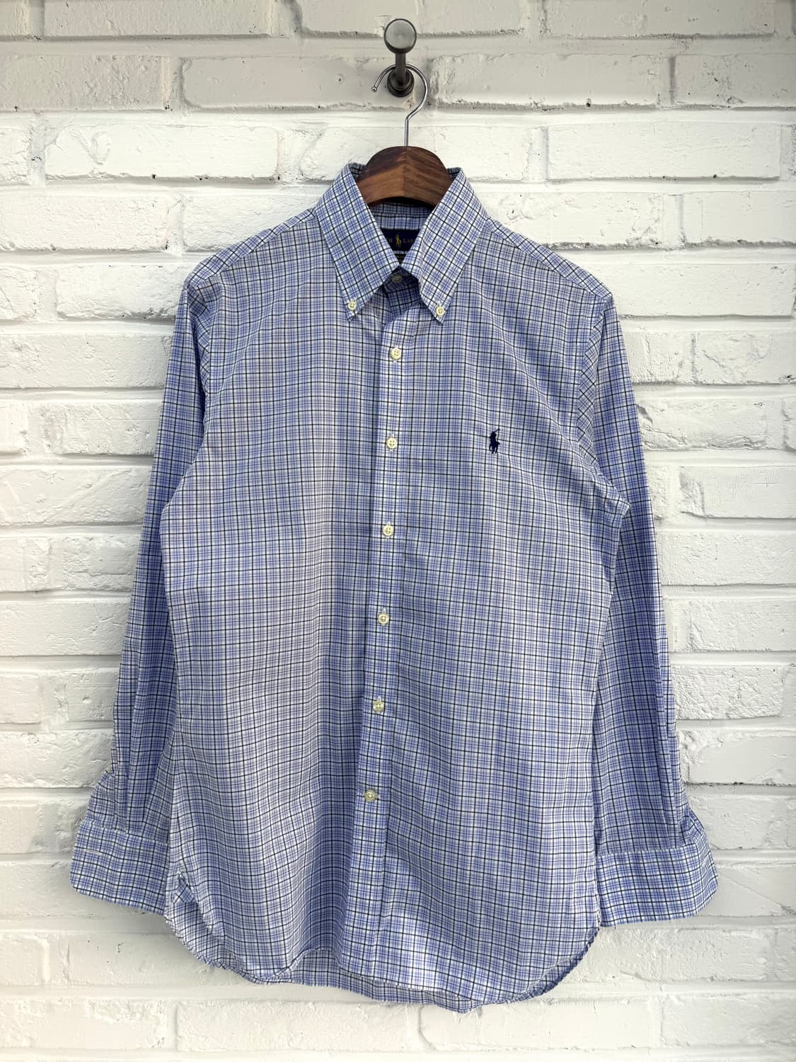 랄프로렌 블루 체크 슬림핏 셔츠 상품이미지3