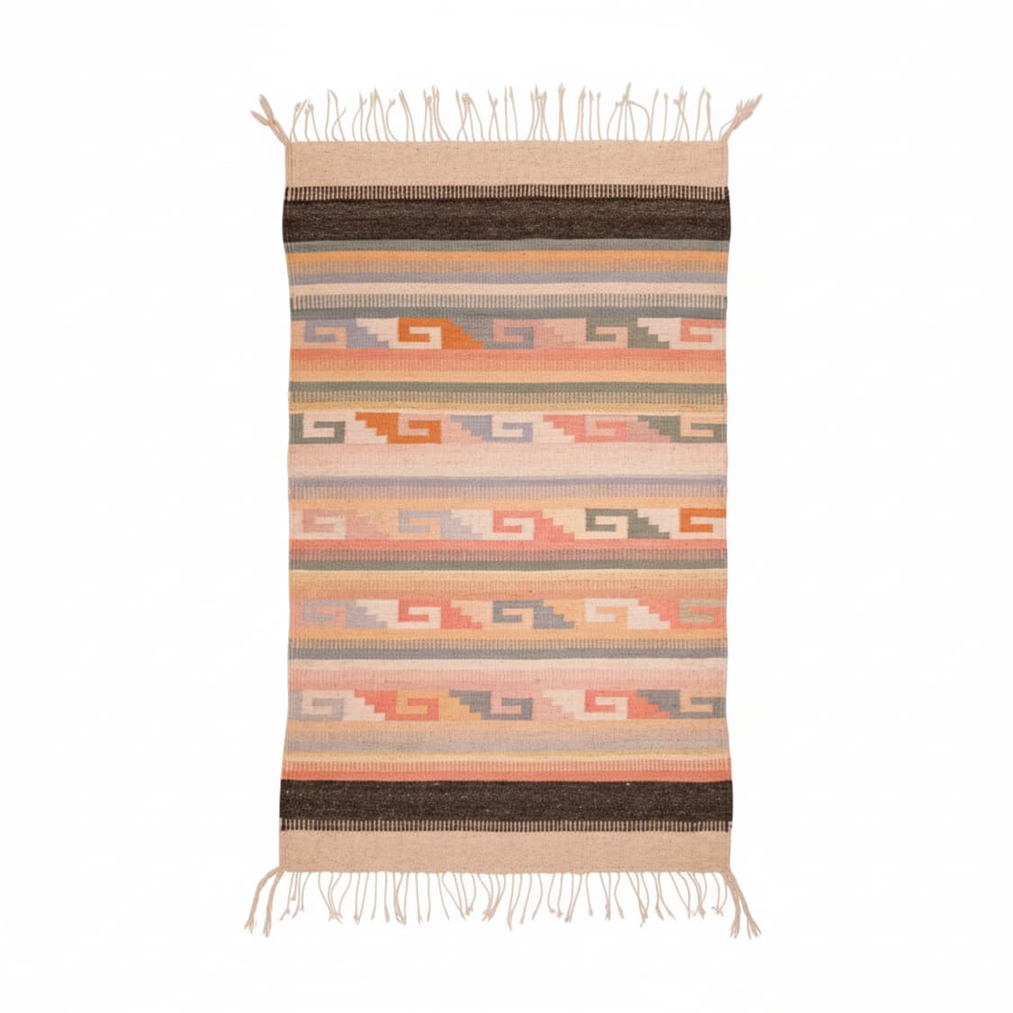 Vintage Southwestern Zapotec Greca Rug 상품이미지1