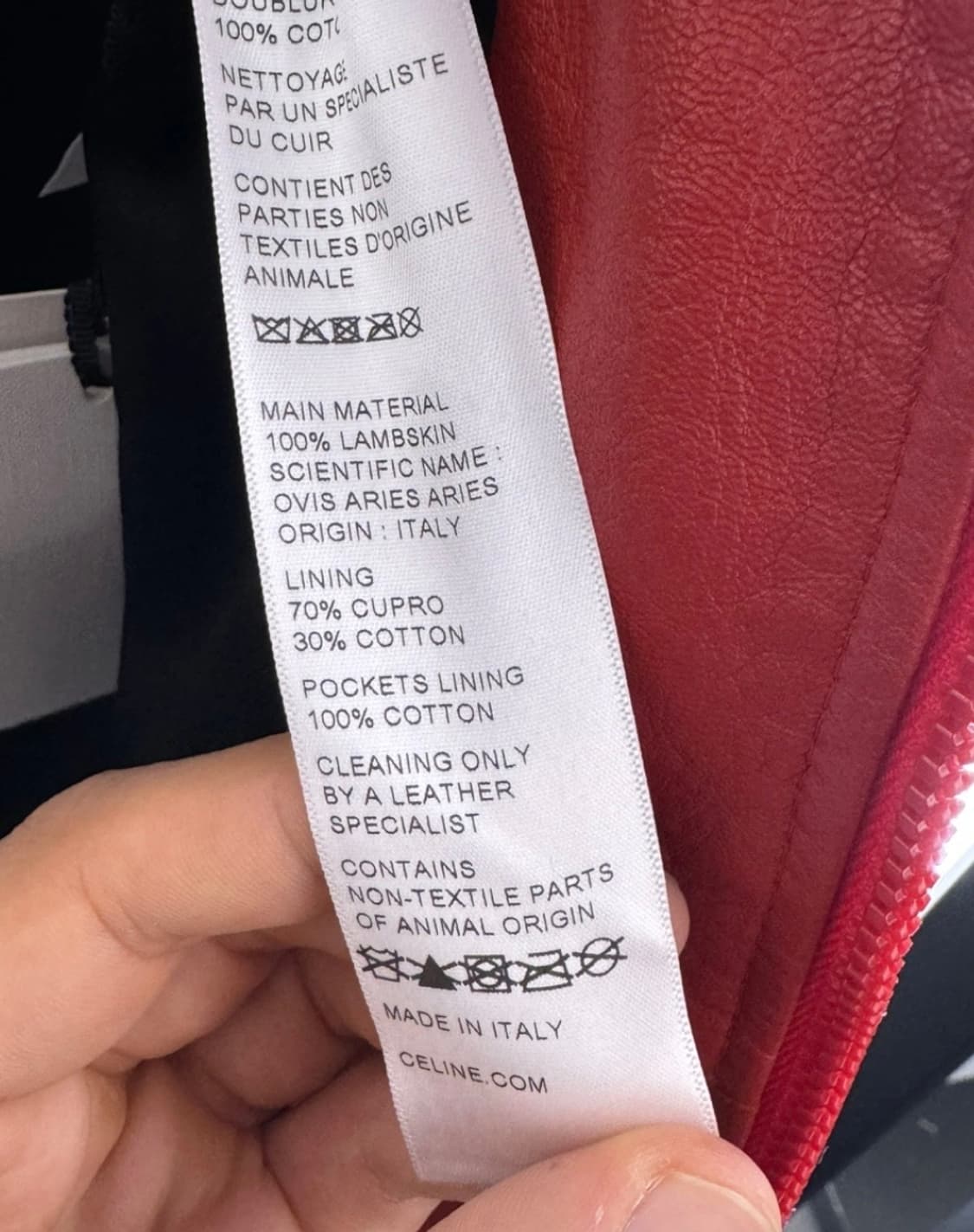 [BTS 뷔님 착용] 셀린느 23ss 스터드 램스킨 레더 자켓 상품이미지7