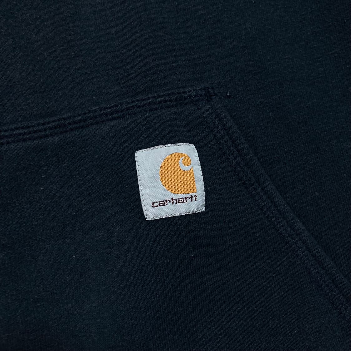 칼하트 박스 패치 로고 네이비 후드 집업 상품이미지2