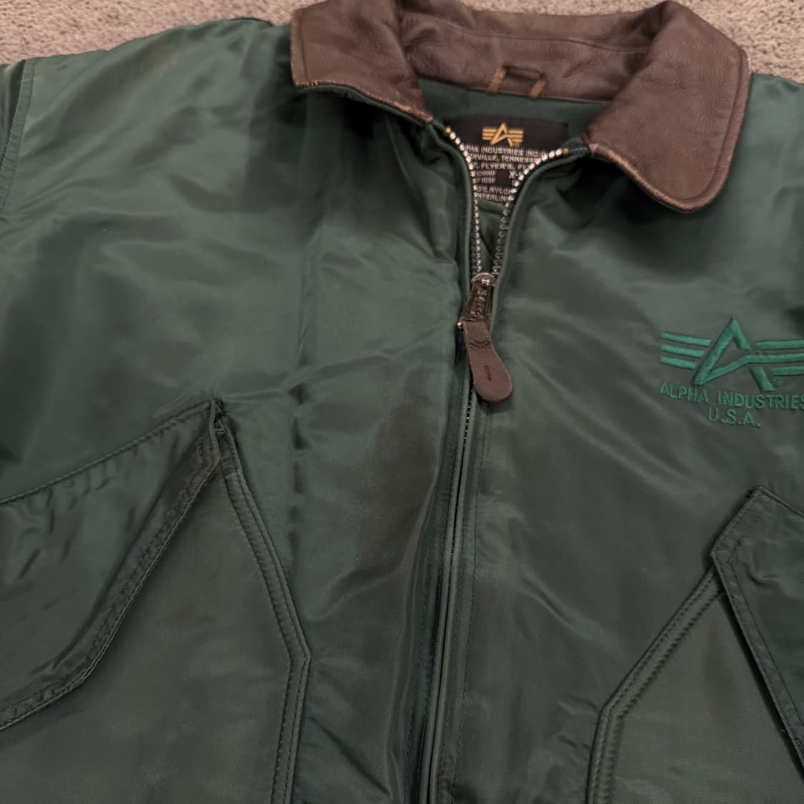 [정품/XL] 알파인더스트리 MA-1 가죽 배색 항공점퍼 상품이미지7