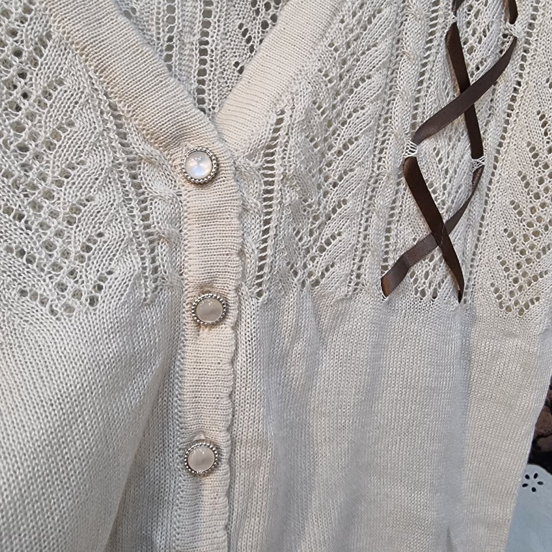 axes femme 레이스 크로스 가디건 상품이미지3