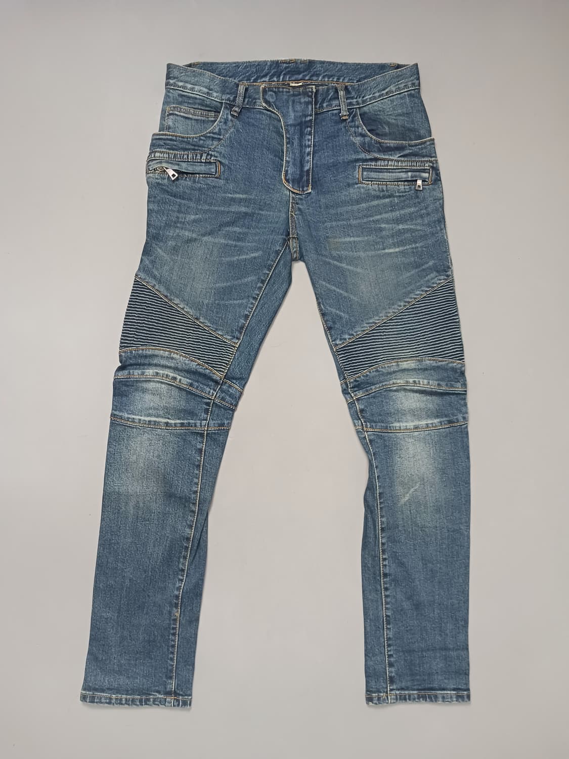 [32] 발망 진청 워싱 바이커진 청바지 상품이미지1