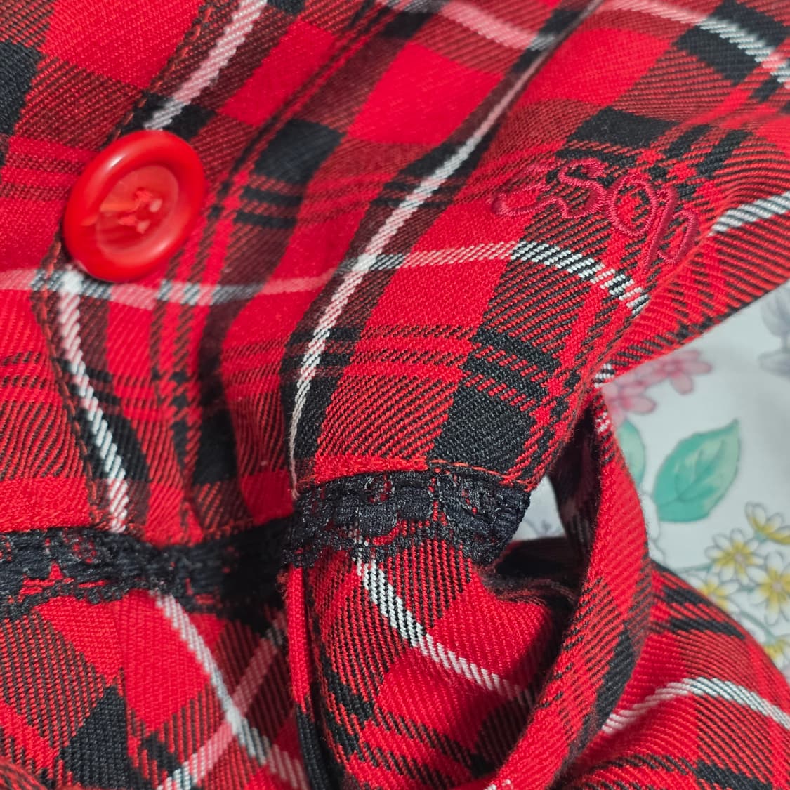 빈티지)00s레드x블랙 타탄체크 캐캐체깔 오네갸루 고딕로리타 플리츠원피스 상품이미지4