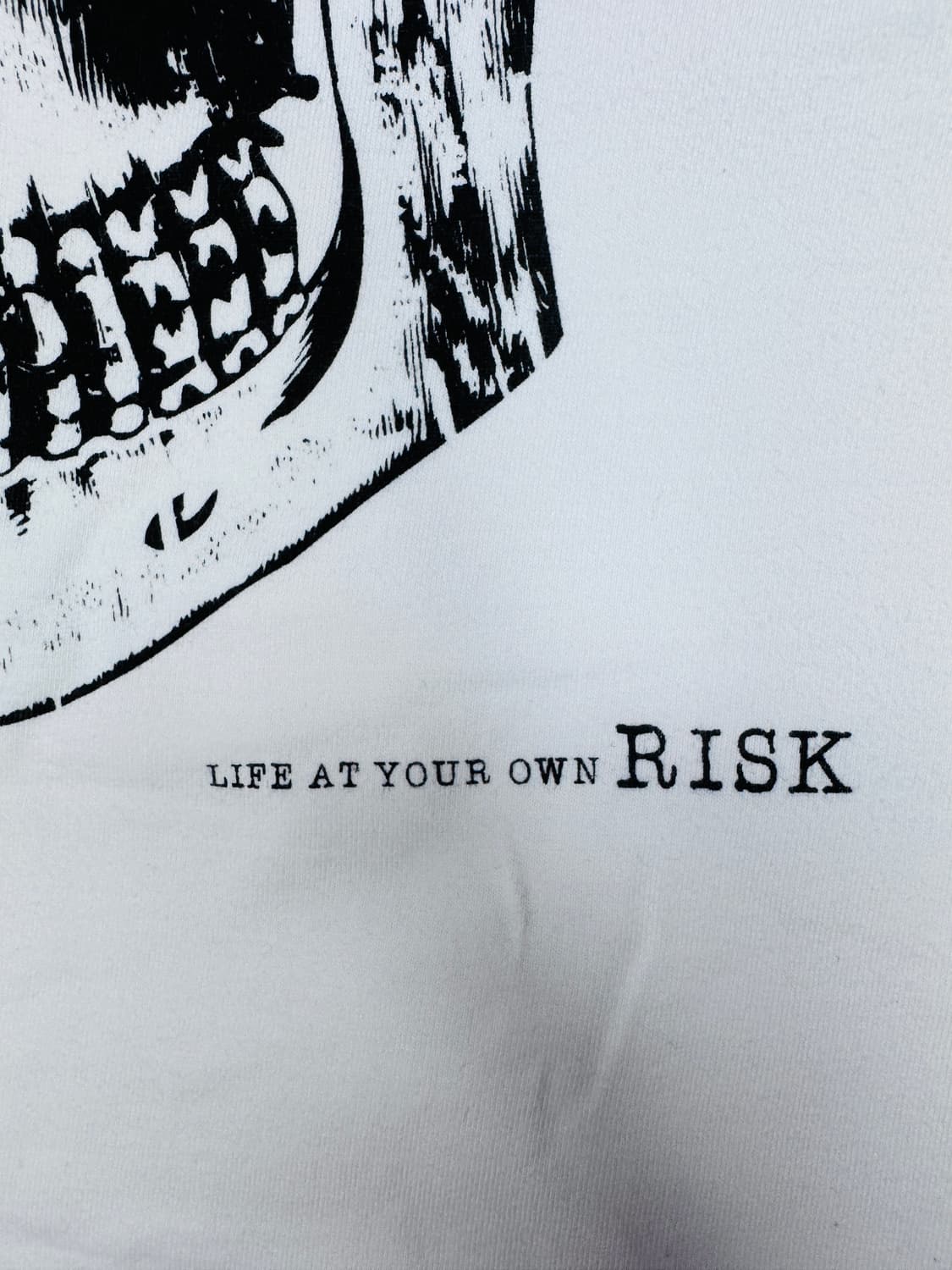 LIFE AT YOUR OWN RISK 스컬 그래픽 티셔츠 L 상품이미지3