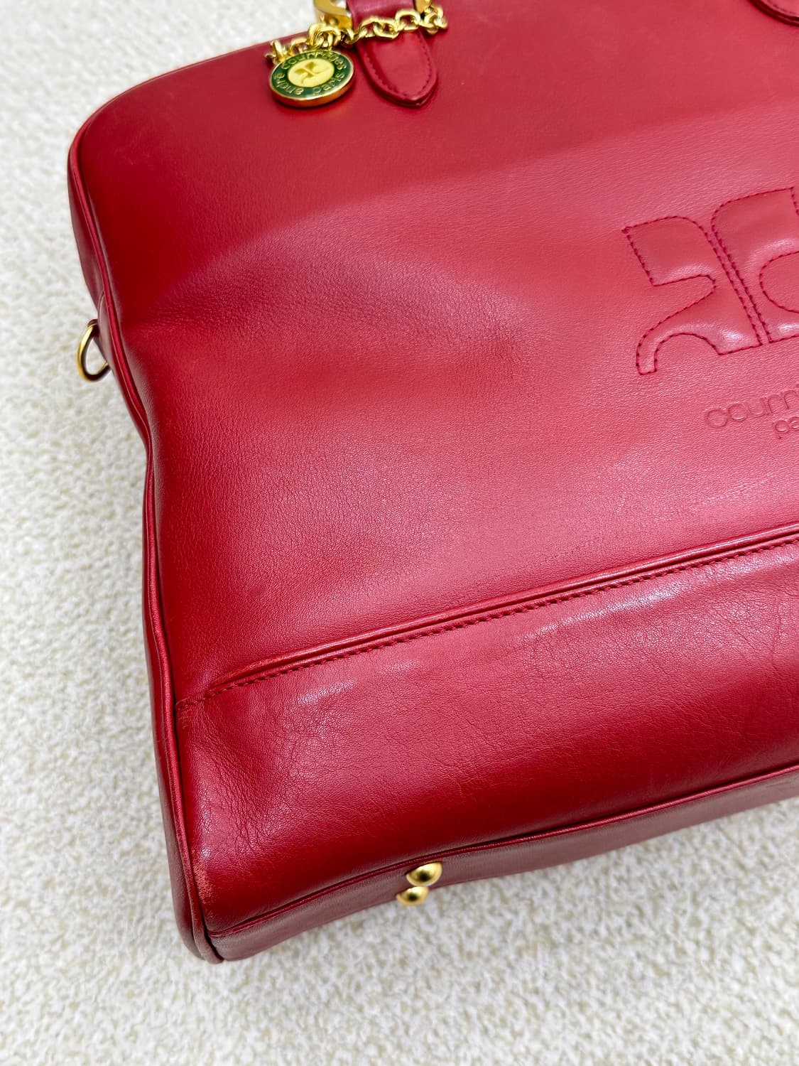 꾸레쥬 레드 핸드백 상품이미지5