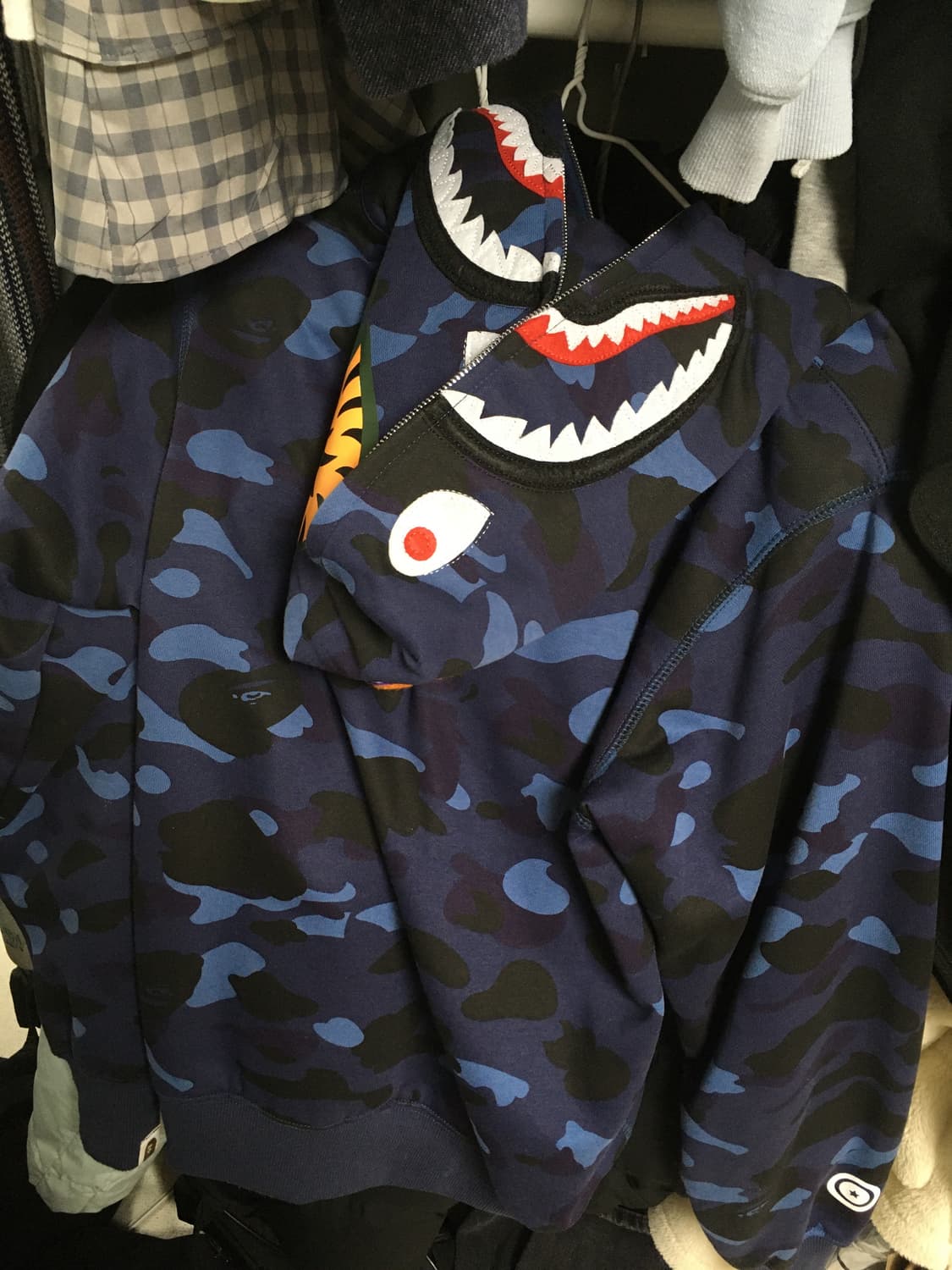 베이프 카모 샤크 풀 집 후드 네이비 상품이미지2