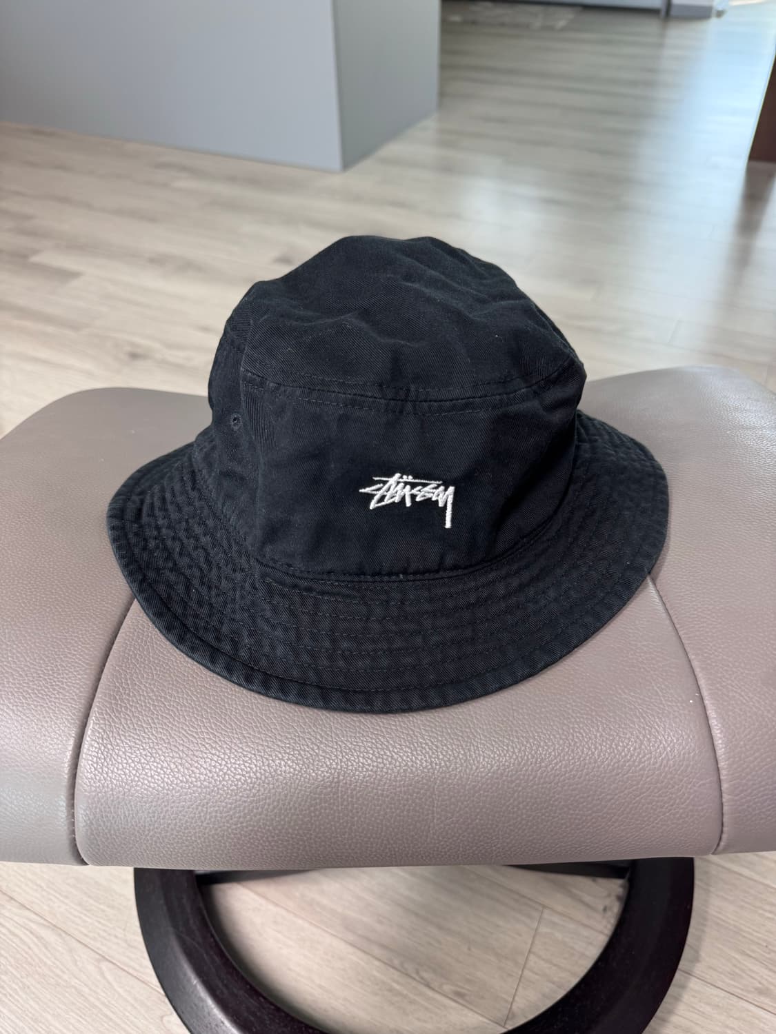 스투시 스탁로고 버킷햇 블랙 상품이미지2