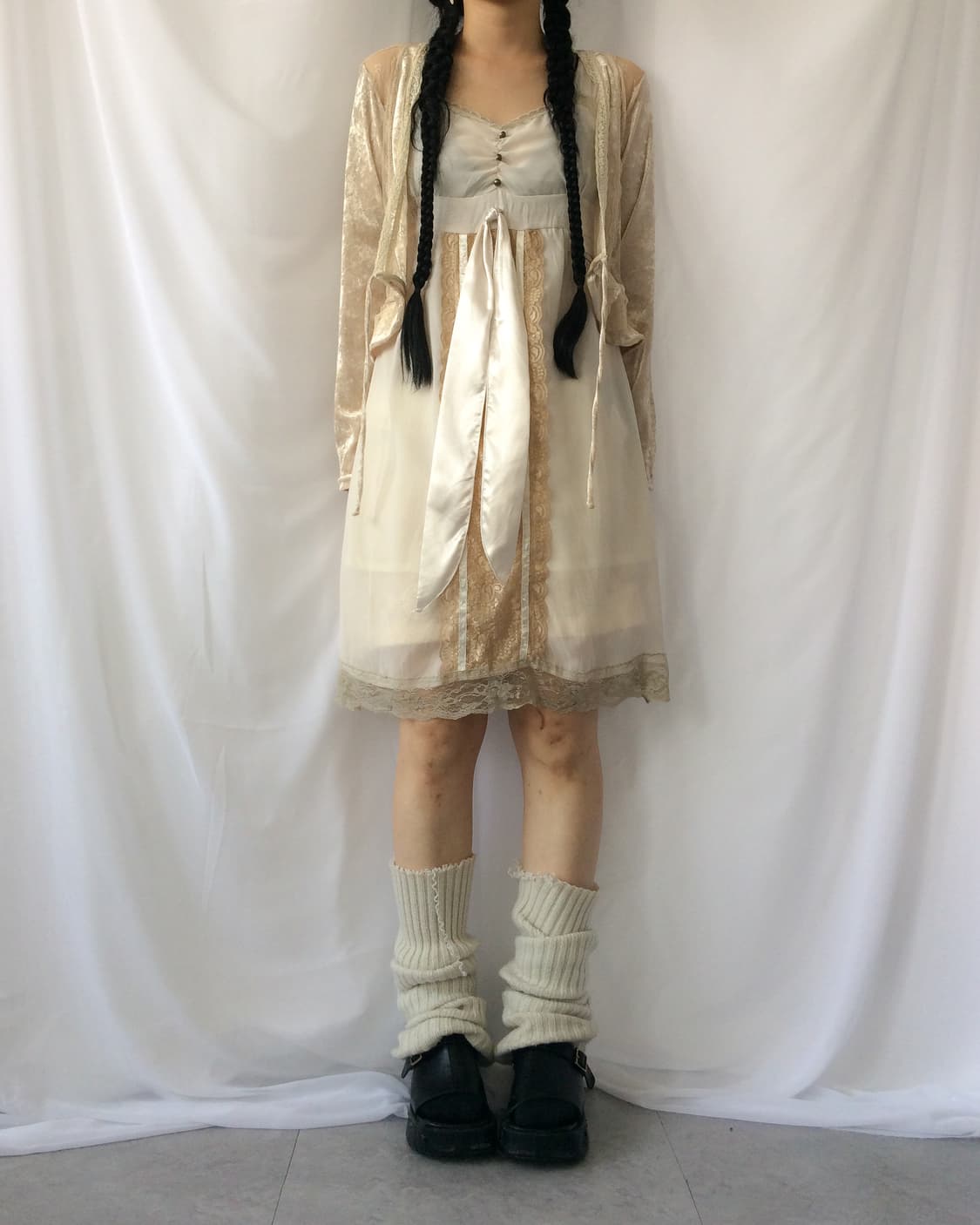 Lace trimming velvet cardigan 상품이미지9