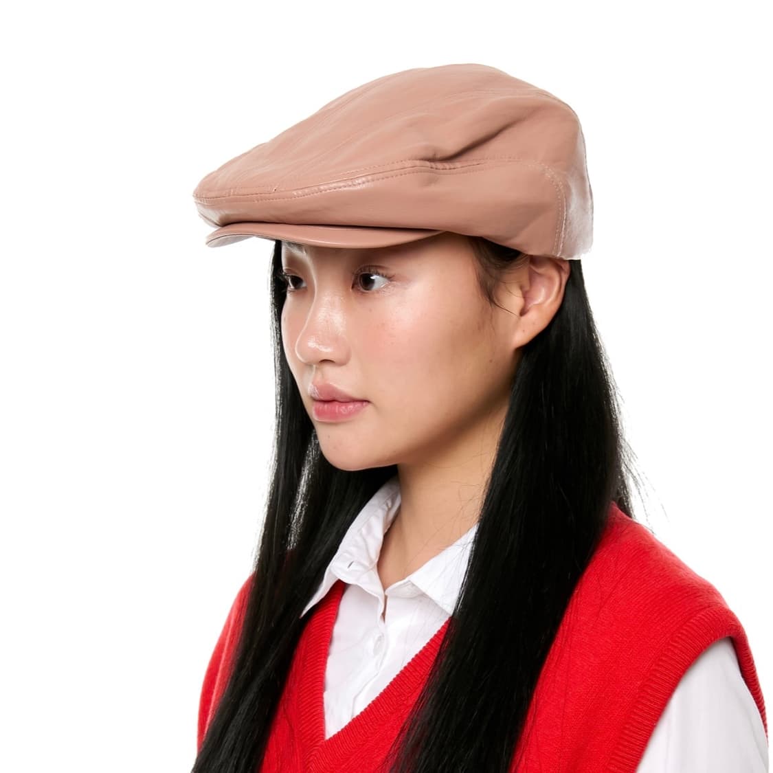 yonose 요노쎄 GLOSSY HUNTING CAP 헌팅캡 가죽 모자 상품이미지1