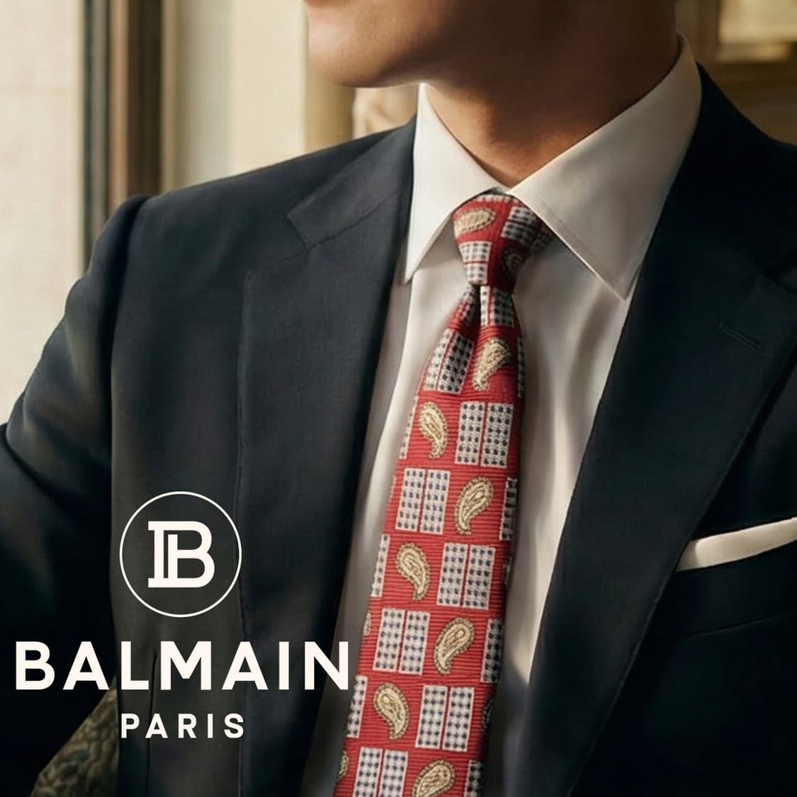 발망 실크 레드 페이즐리 패턴 넥타이 9.5cm A+등급 K1627
 상품이미지1