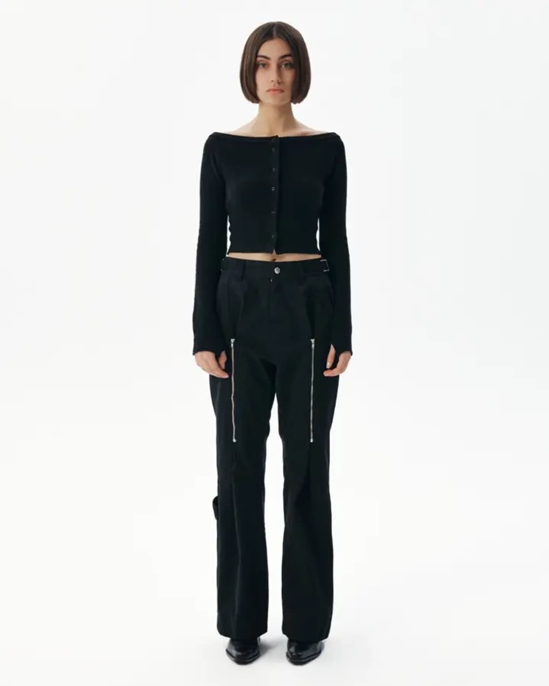 이어스트 오프숄더 가디건 블랙 상품이미지1