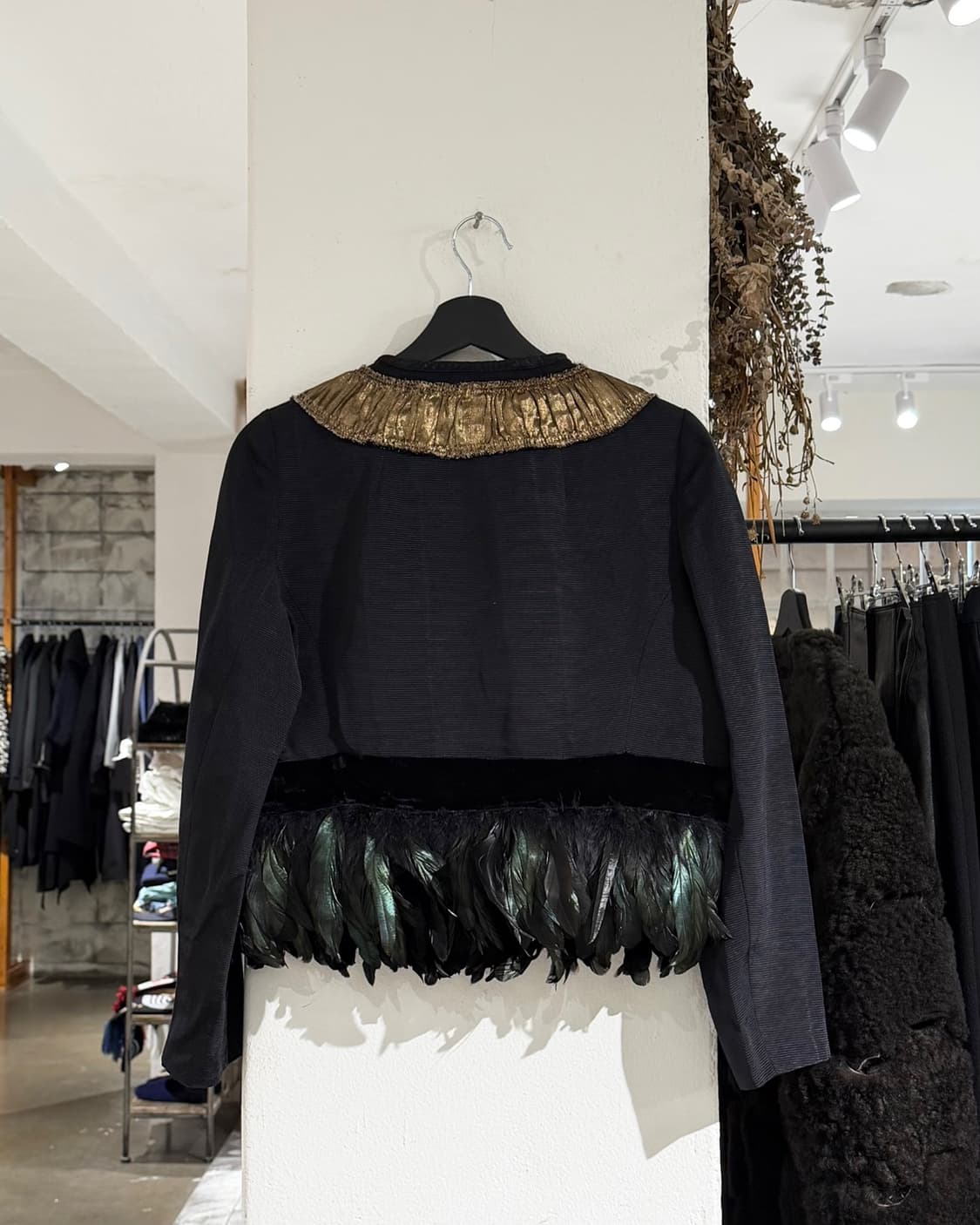 드리스 반 노튼 블랙 패더 골드게더링 자켓 상품이미지7