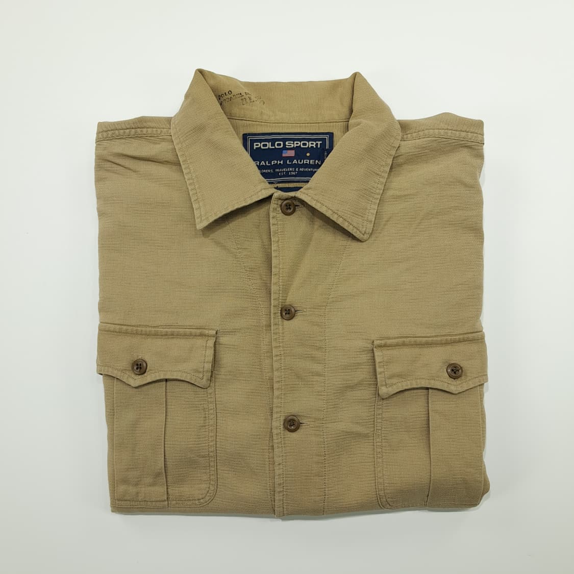 CN861 L 폴로 랄프로렌 사파리 베이지 유틸리티 하프오픈 셔츠 남방 상품이미지10