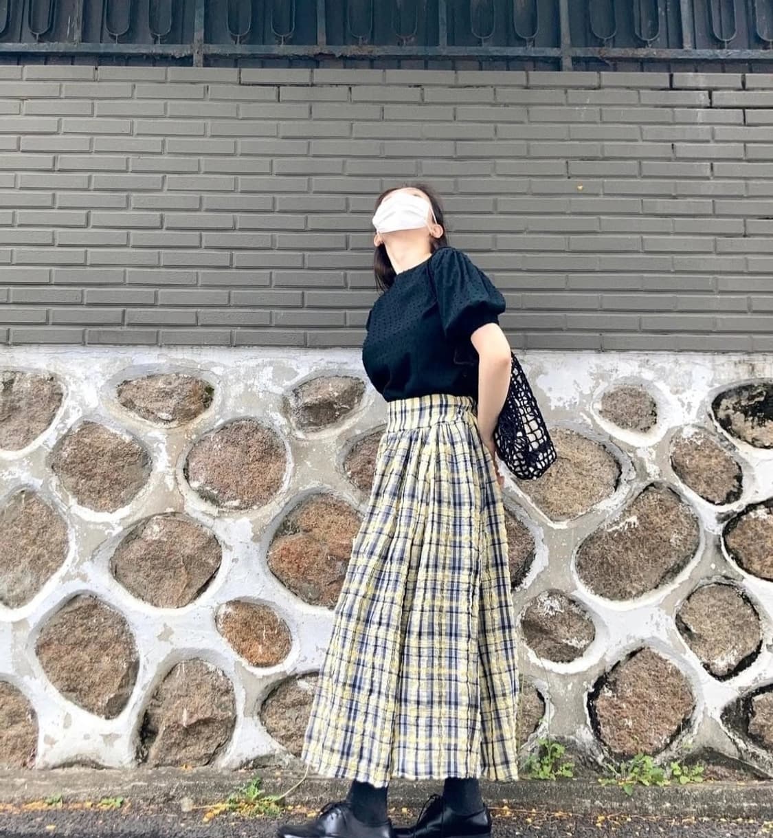 (새상품) 유노이아 체크 스커트 옐로우 (밴딩 프리) 상품이미지5