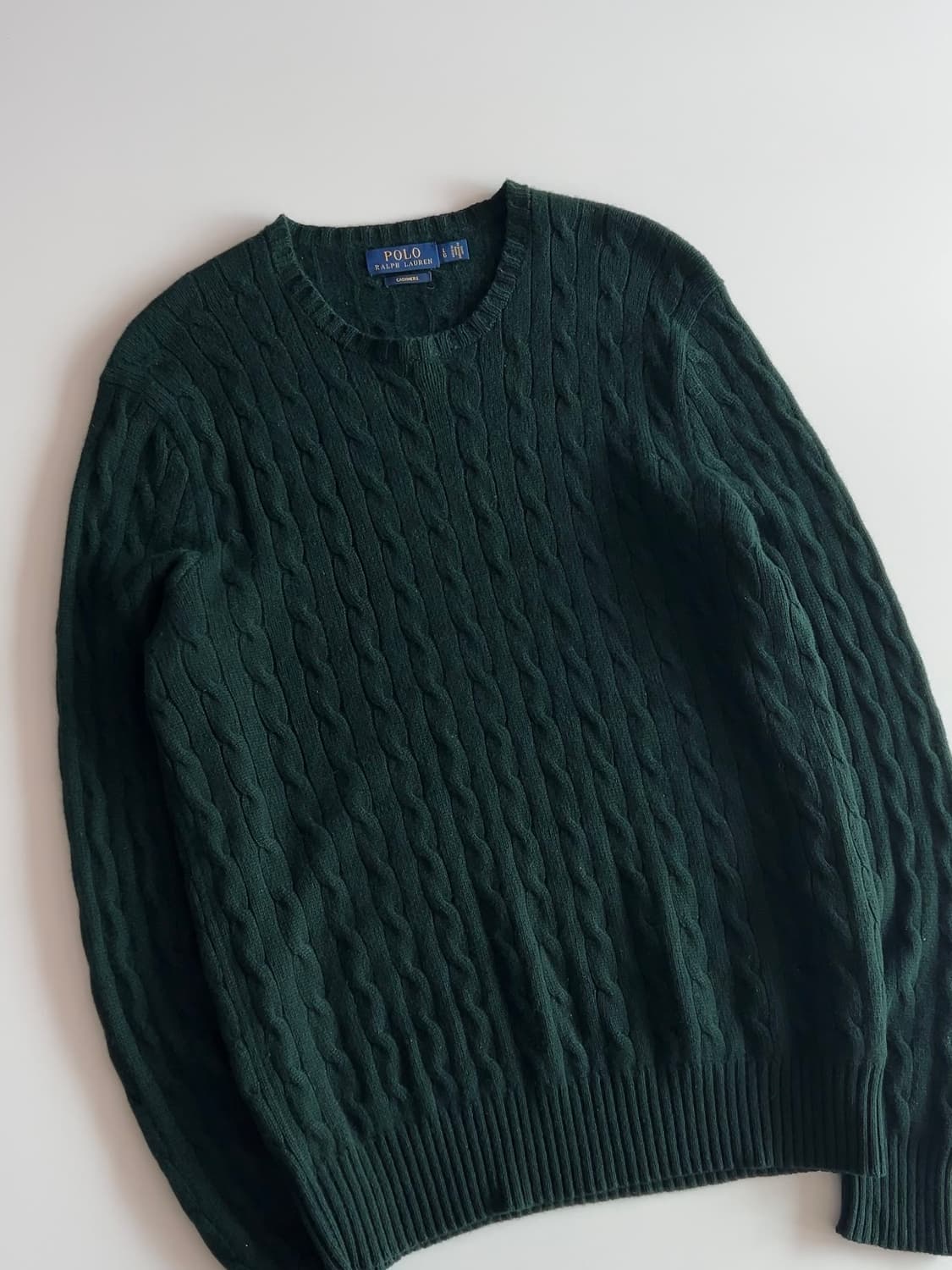 폴로 랄프로렌 그린 캐시미어 케이블 니트 L 상품이미지2