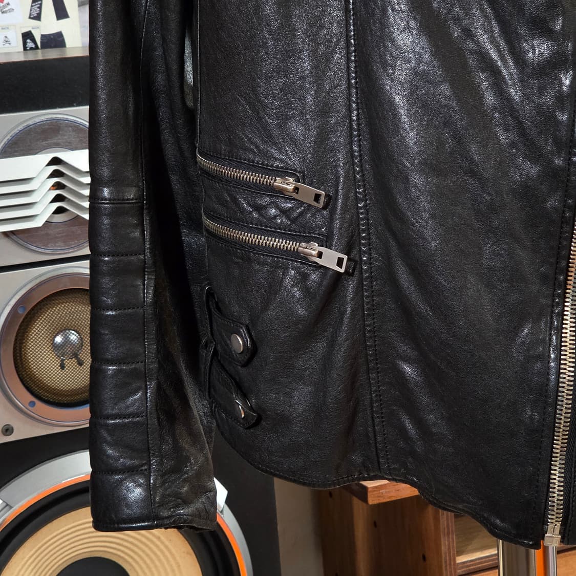 락시크 해체주의 논카라 양가죽 라이더 자켓 상품이미지3