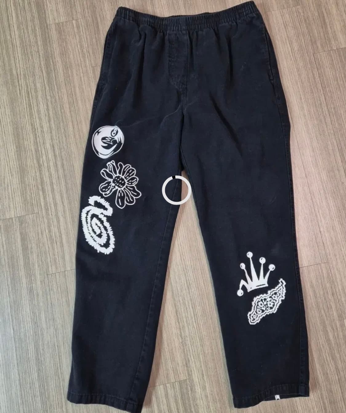 스투시 그래픽 프린팅 블랙 팬츠 상품이미지2