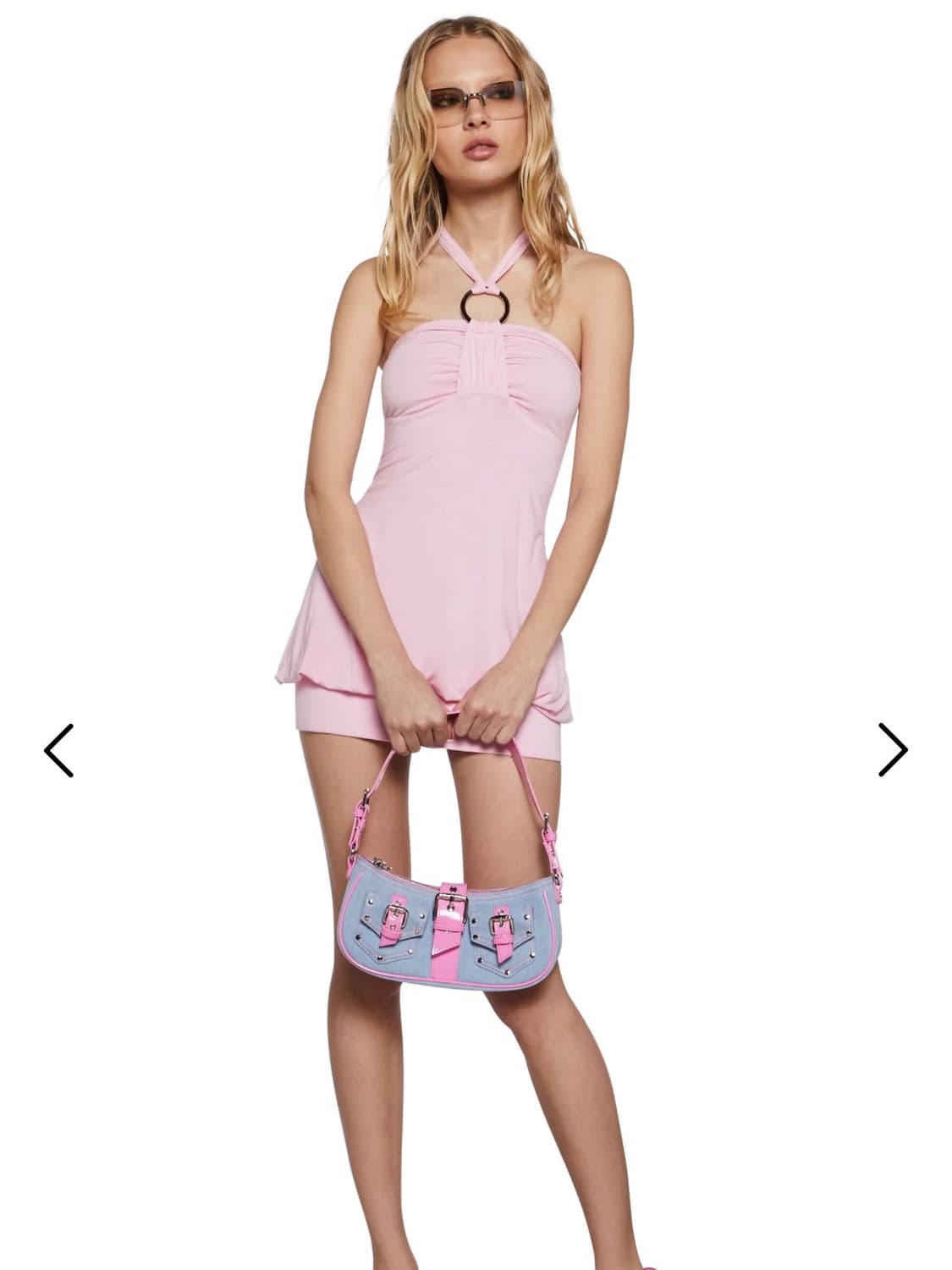 Y2k bubble mini dress pink  상품이미지7