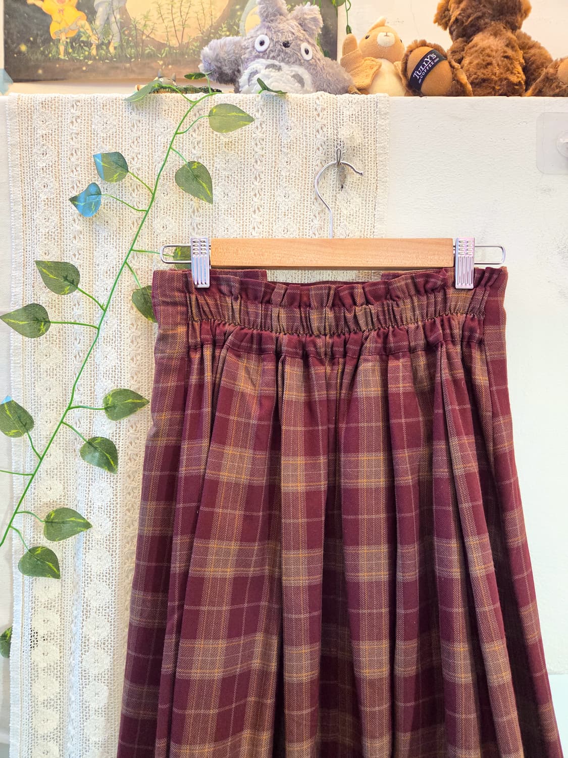 axes femme 버건디 체크 스커트 상품이미지5