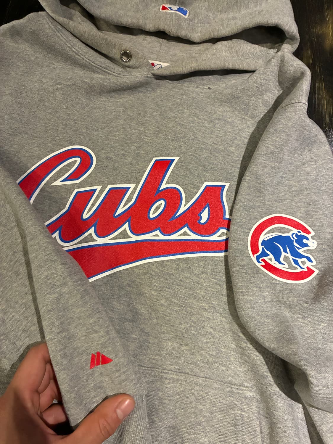 M) 마제스틱 시카고 컵스 빅로고 후드티 상품이미지2