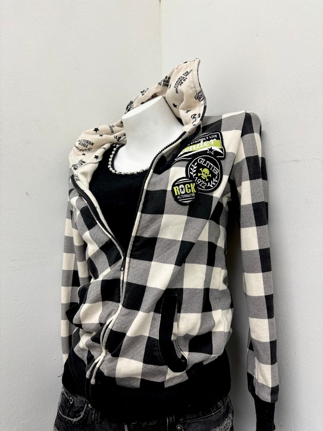“Colza” Y2K&Kitsch Mood Skull Patch Chec 상품이미지8