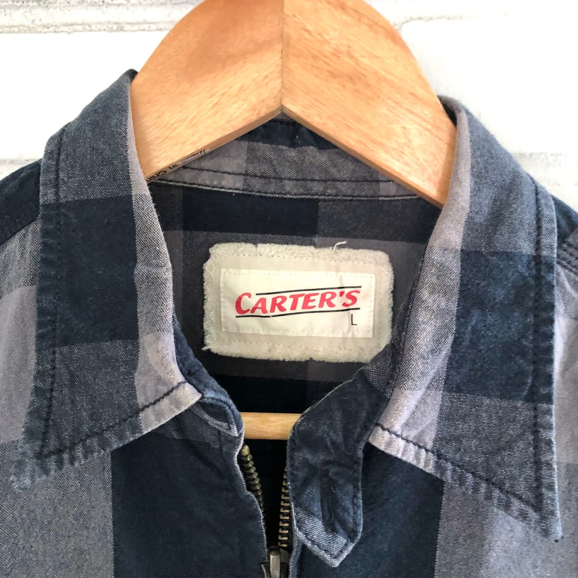 Carters 네이비 체크 반팔 셔츠 상품이미지2
