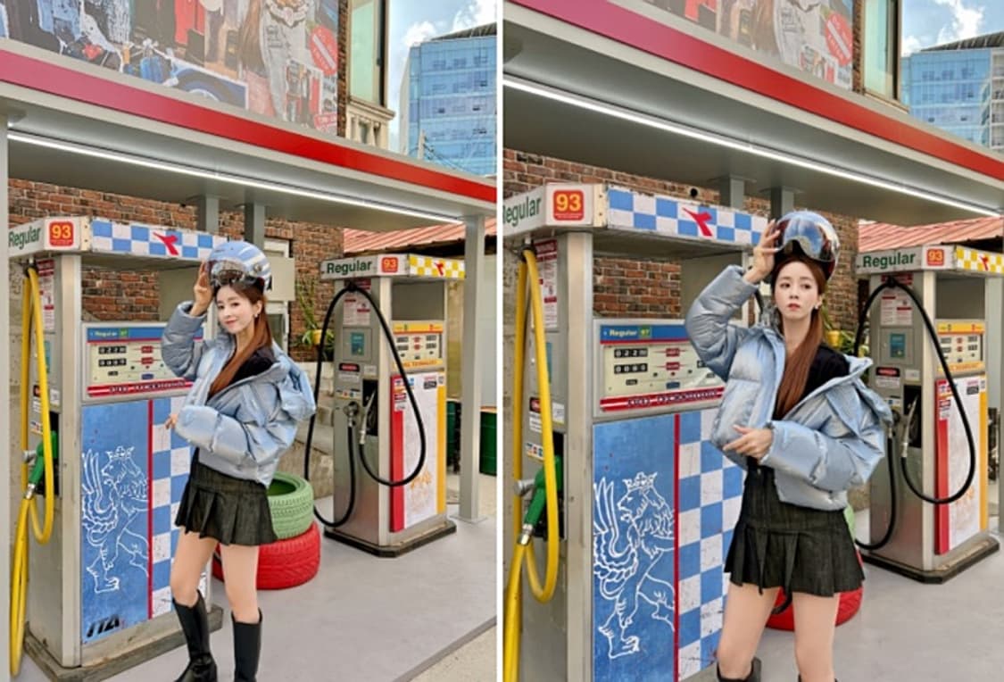 디이도라 크롭 유광패딩 스몰 상품이미지3
