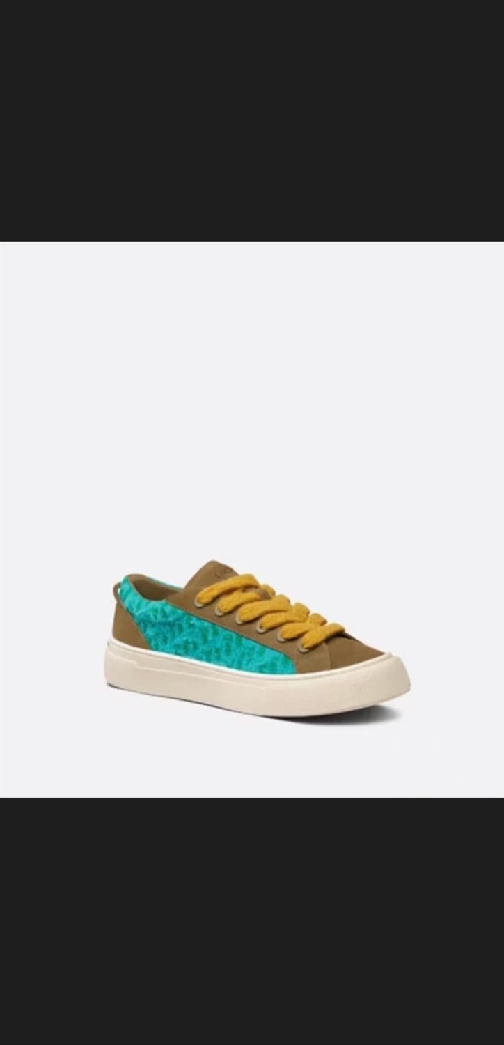 디올 데님 티어스 한정판 B33 모헤어 스니커즈 그린 새상품 상품이미지1