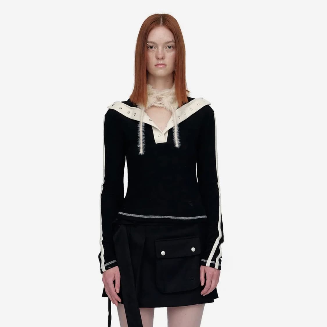 세릭 COLOR SNAP BUTTON TOP / BLACK 상품이미지1