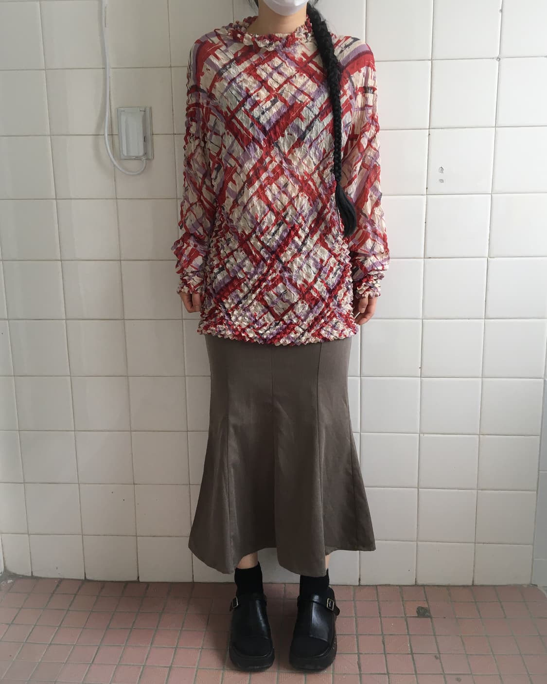 Pattern pleats top 상품이미지4