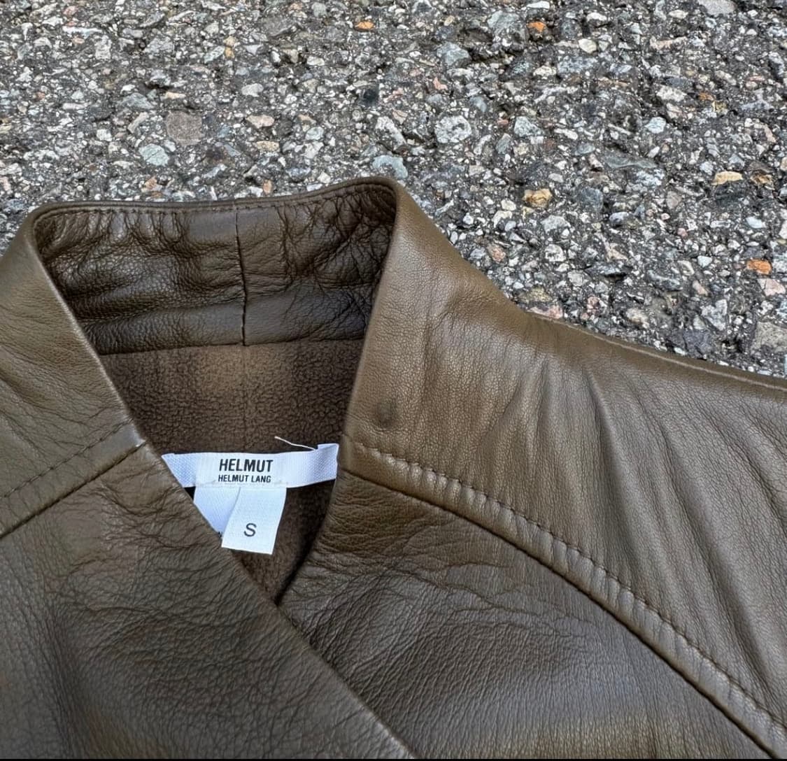 헬무트랭 사선 집업 램스킨 레더 자켓 상품이미지4