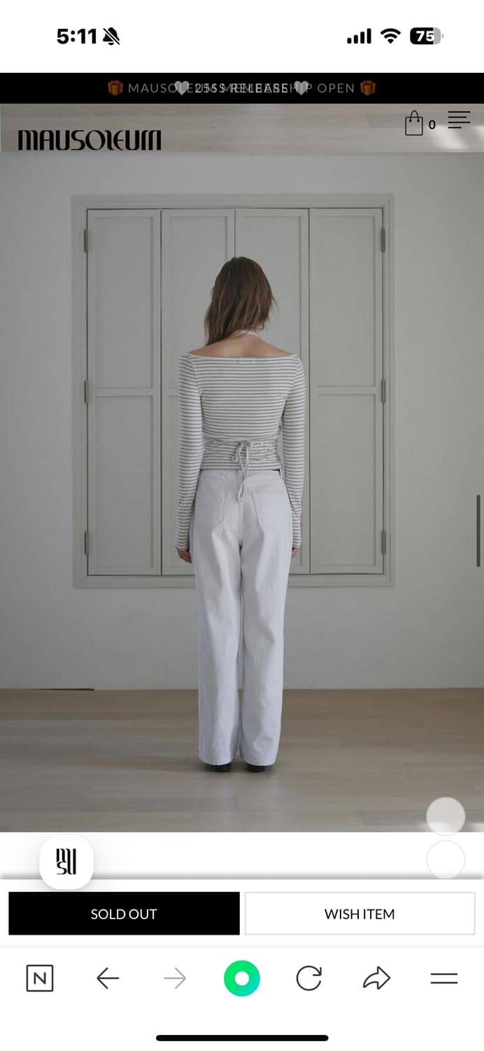 마우솔레움 Lyn halter layered t-shirt - Strip 상품이미지4