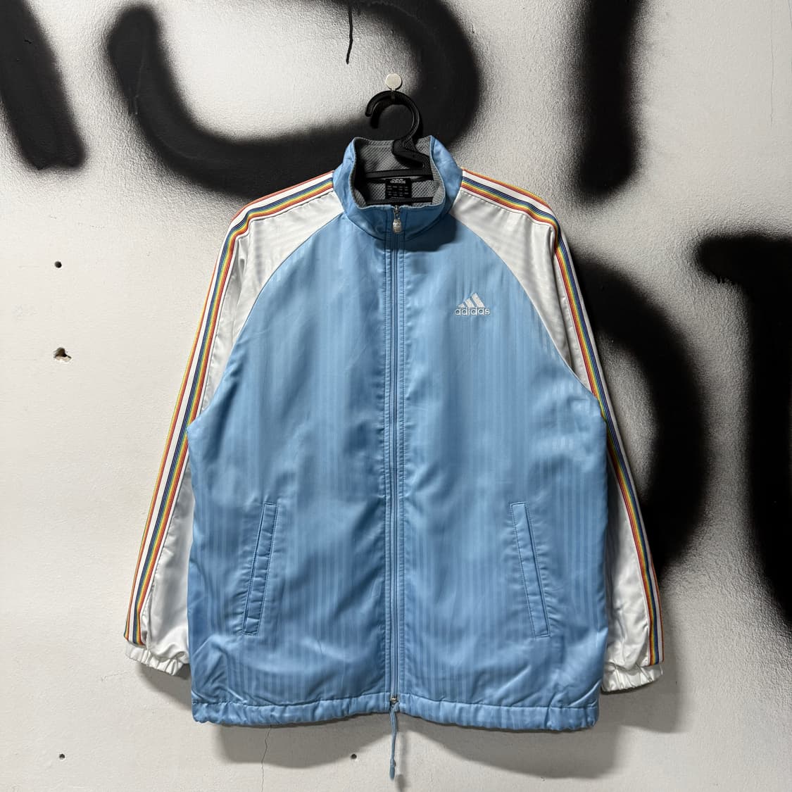 레어 아디다스 올드스쿨 3선 배색 소라색 바람막이 셋업 상품이미지1