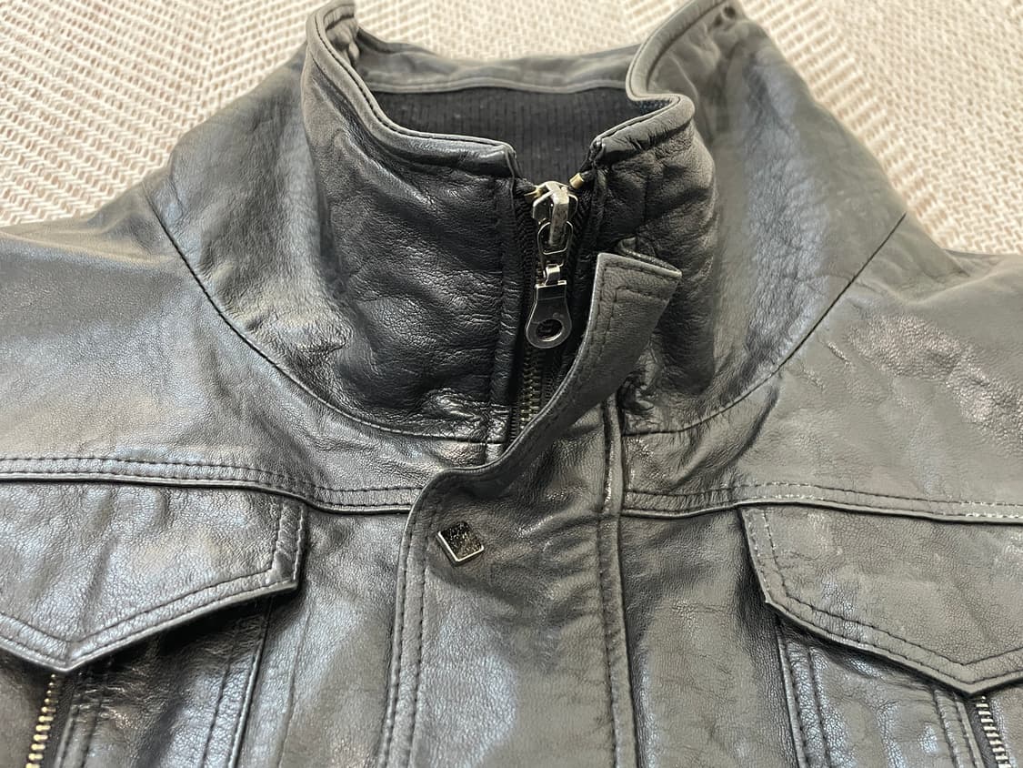 빈티지 이태리 하이넥 양가죽 레더 자켓  y2k goa J03925 상품이미지7
