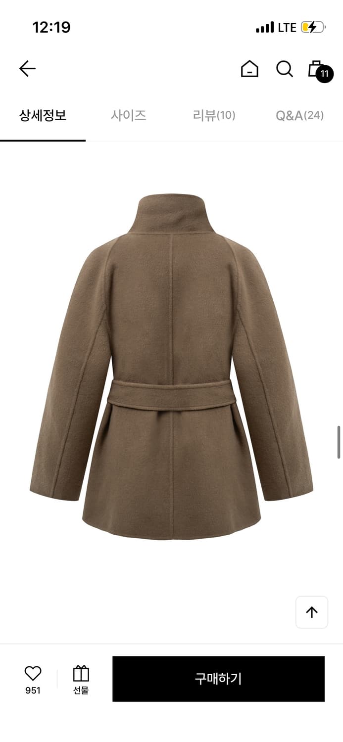 IVHL Light high-neck cashmere short coat 상품이미지3