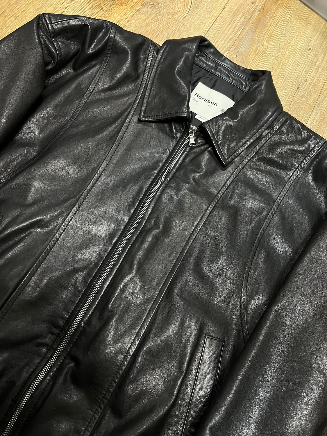 택포30) 홀리선 캐피탈 레더 자켓 L 베지터블 양가죽 상품이미지4