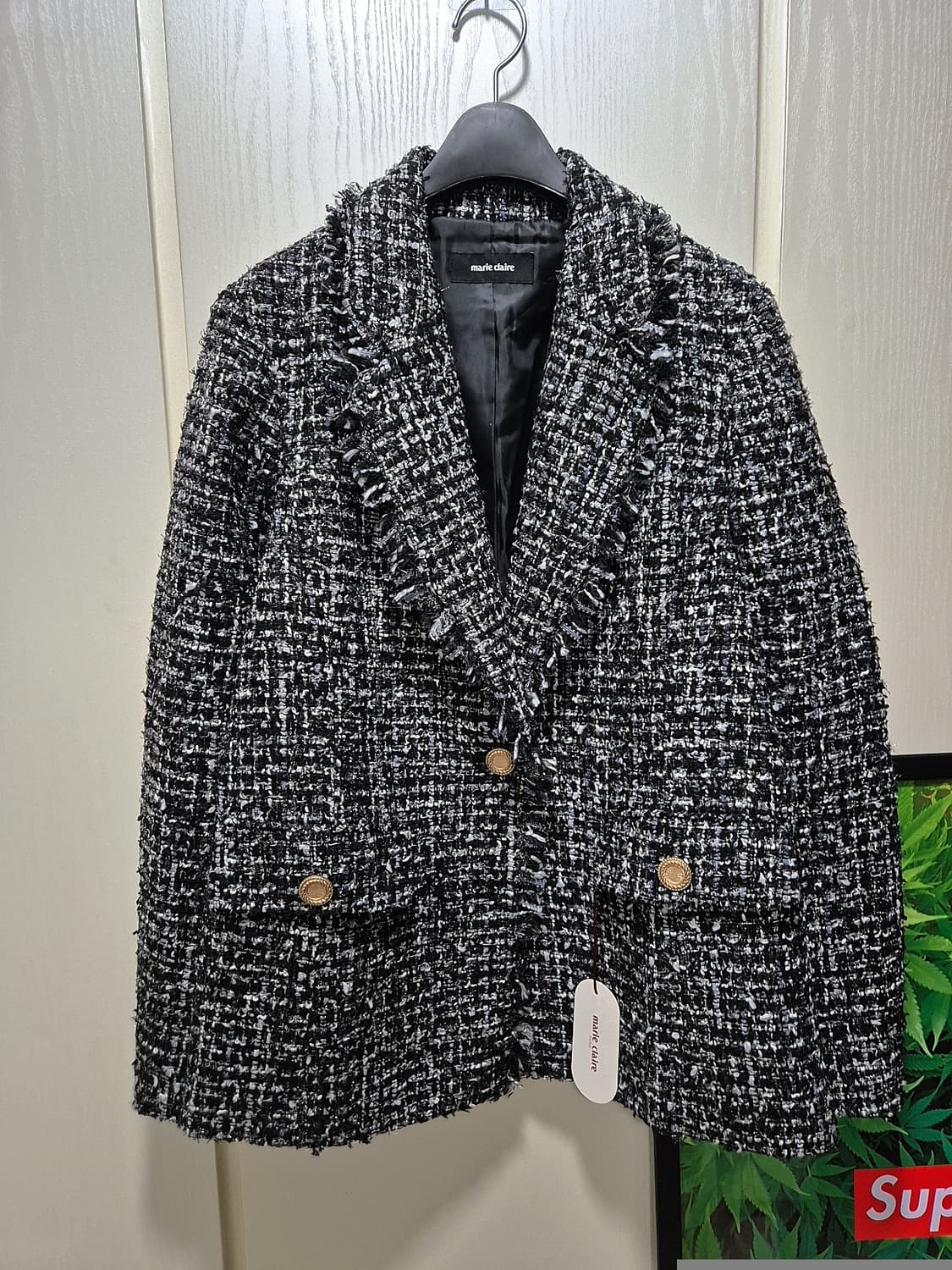 마리끌레르. 트위드 자켓 블랙 상품이미지1